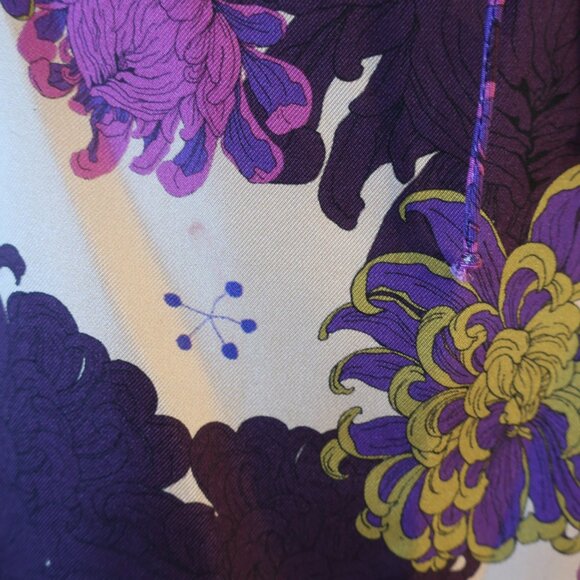 Mark Kenly Domino Tan 100% Silk Tan, Purple Button Down Blouse 36 EUR/US M - Picture 5 of 8